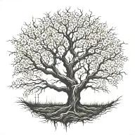 cherry tree tattoo design idea