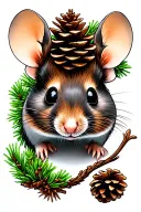 mouse and pinecone tattoo tattoo design idea