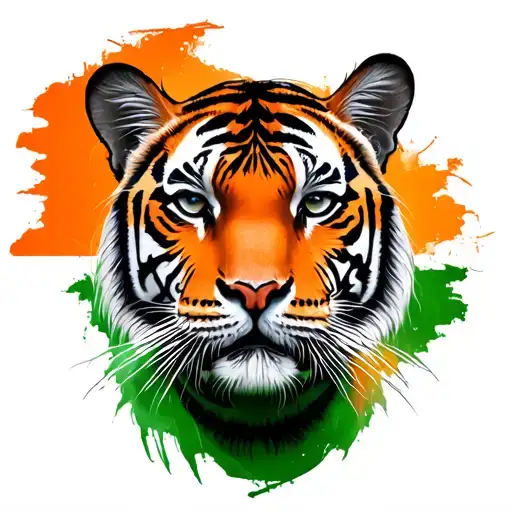 india flag, chakra, tiger, taj mahal tattoo design idea