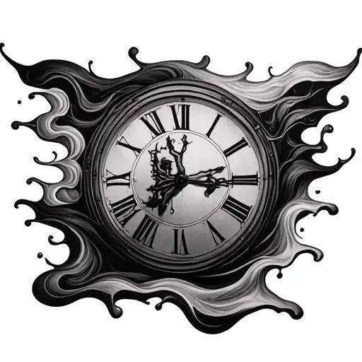 dali melting clock tattoo design idea