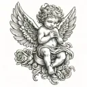 cherub angel tattoo design idea