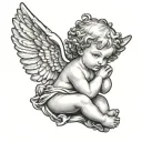 cherub angel tattoo design idea
