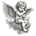cherub angel tattoo design idea