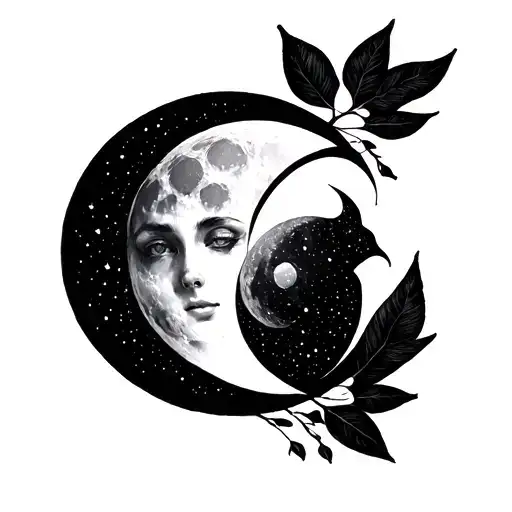 Tattoo Two Moon One Crescent One Moon One Half Month (because the shape of my birthday crescent to the right and the shape of the month of love tattoo design idea