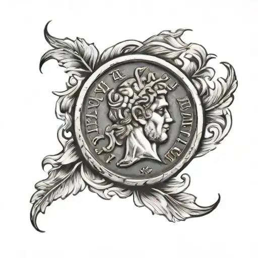 roman coin tattoo design idea