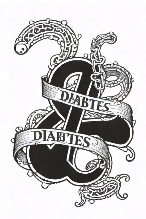 diabetes type 1 medical alert sign intertwined tattoo design idea