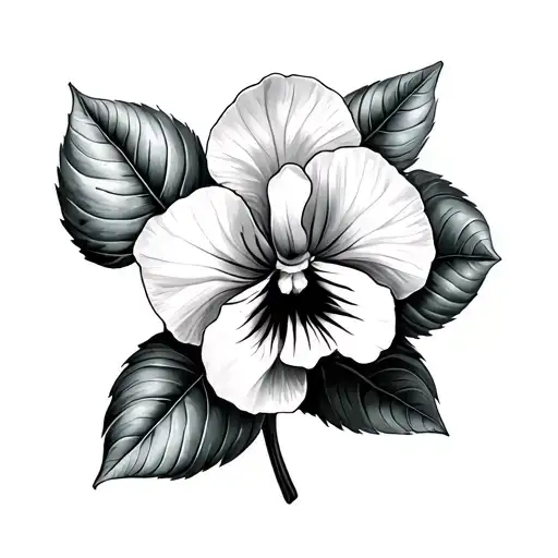 african violet tattoo design idea