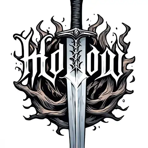 "Hollow" bonfire sword tattoo design idea