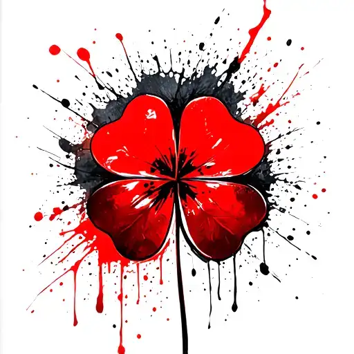 "Clover Lynn Clements 2-21-25" 5 leaf clover tattoo design idea