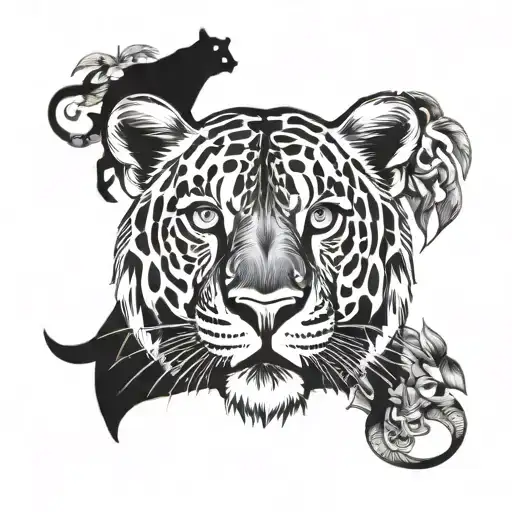 Leo ♌️ and panther tattoo design idea