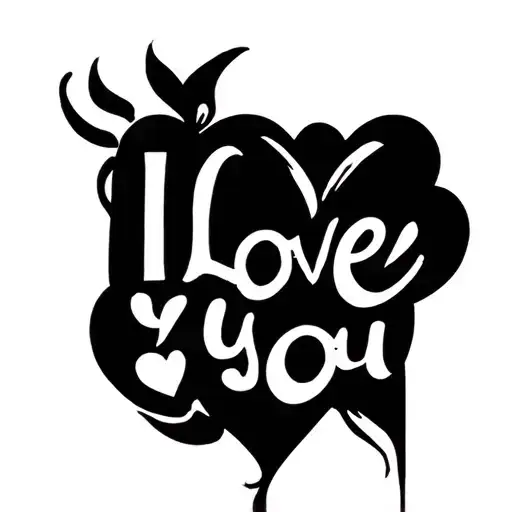 i love you equal tattoo design idea