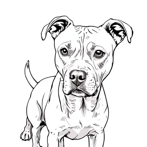 Cute lab pit bull mix black and white tattoo design idea
