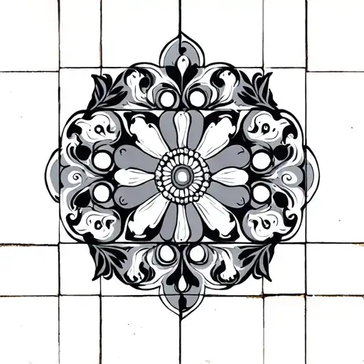 Portuguese Tile tattoo design idea