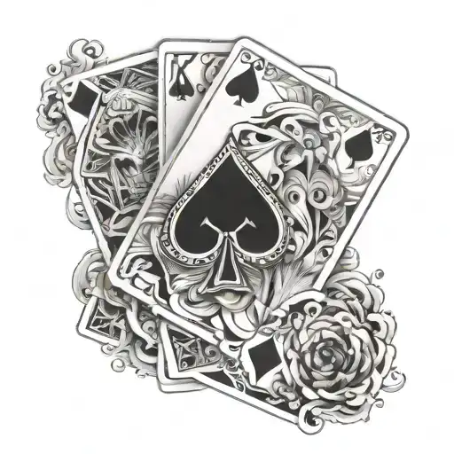 playing card game tattoo design idea