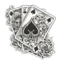playing card game tattoo design idea