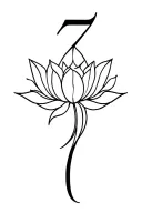 lotus flower, angel number 7 and horoscope cancer tattoo design idea