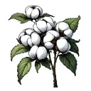 cotton plant with torns tattoo design idea