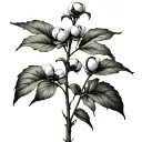 cotton plant with torns tattoo design idea