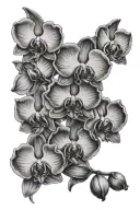 orchid flowers with Virgin Mary crying tattoo design idea