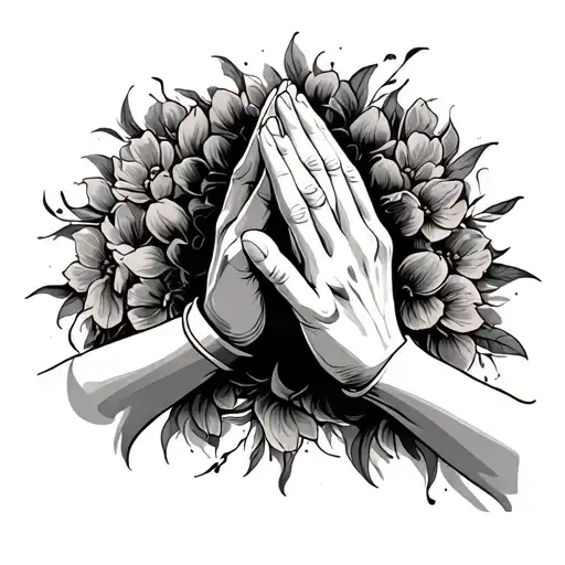 praying hands tattoo design idea