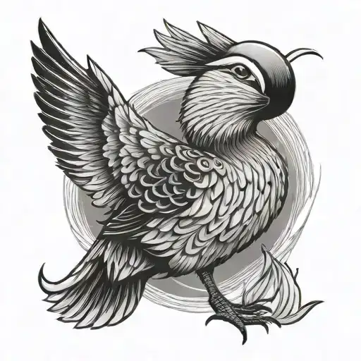 silly goose tattoo design idea