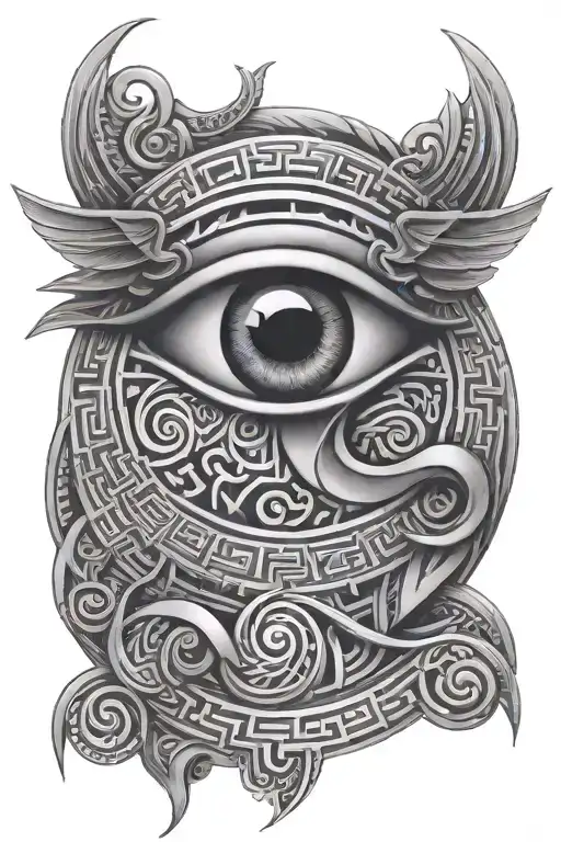 eye of Horus maze tattoo design idea