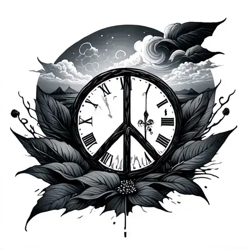 Peace And Lightining Storm And Time And Nature Tattoo tattoo design idea