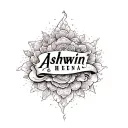combination of two names Ashwin+Heena tattoo design idea