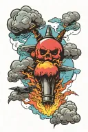 bomb cloudy sky tattoo design idea