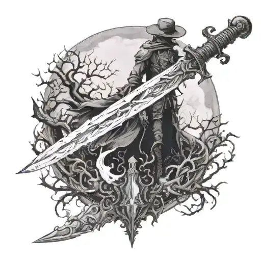The moonlight greatsword from bloodborne inspired tattoo tattoo design idea