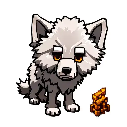 minecraft wolf poodle tattoo design idea
