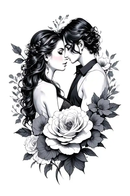 romantic complicity tattoo design idea