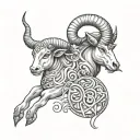 capricorn and taurus for parents and for children libra for twins, taurus for boy and aries for girl tattoo design idea