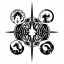 Aquarius, Virgo and Leo zodiac glyph tattoo on forearm tattoo design idea