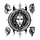 Aquarius, Virgo and Leo zodiac glyph tattoo on forearm tattoo design idea