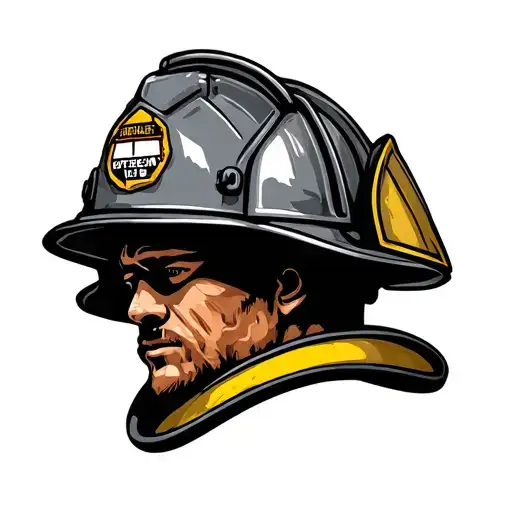 firefighter helmet tattoo design idea