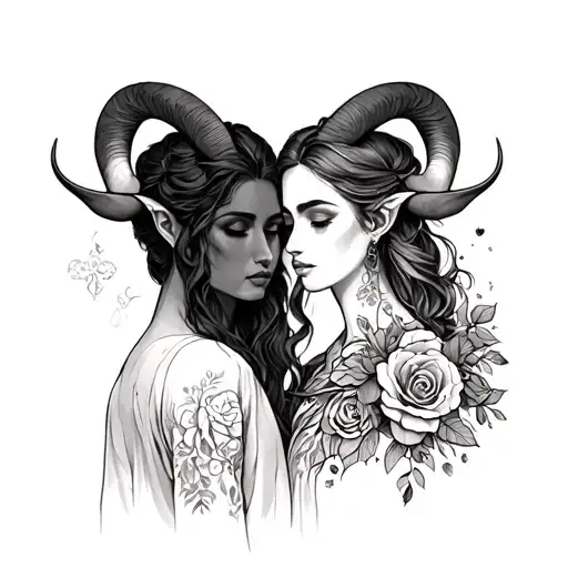 virgo husband aries wife tattoo design idea