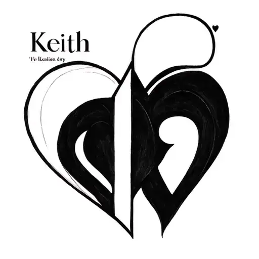 Keith and Aileen initials. Keith from UK , Aleen from Philippines met in ireland on Valentines day. Keith born in August tattoo design idea