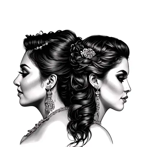 kim & kate tattoo design idea
