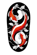 zen circle inside with koi fish yin yang tattoo design idea