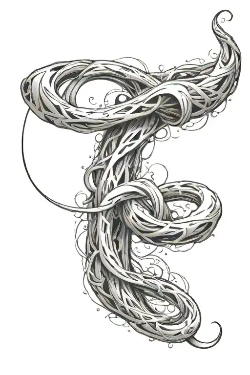 Infinity Symbol: Design an infinity symbol where one loop features a falling man, suggesting the eternal struggle agains tattoo design idea