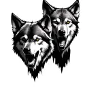 I need a picture of 8 menacing wolves heads for a tattoo idea tattoo design idea