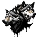 I need a picture of 8 menacing wolves heads for a tattoo idea tattoo design idea