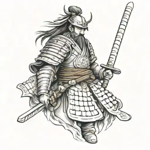 samurai serbia tattoo design idea