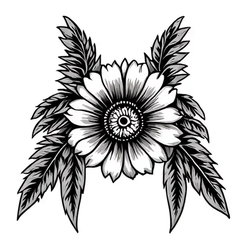 indian chieftain flower tattoo design idea