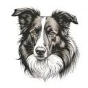tan border collie tattoo design idea