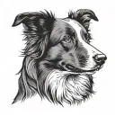 tan border collie tattoo design idea