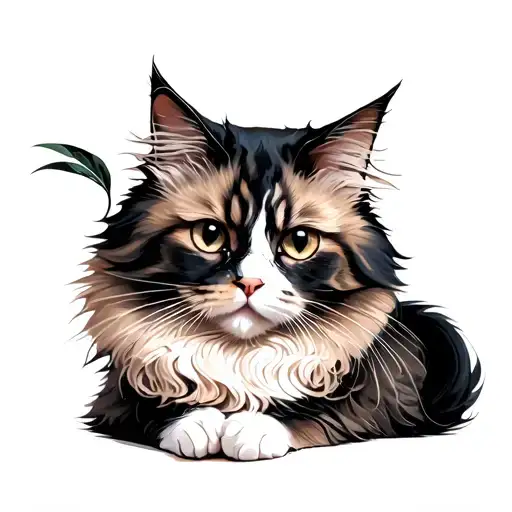 persian cat tattoo design idea
