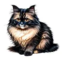 persian cat tattoo design idea