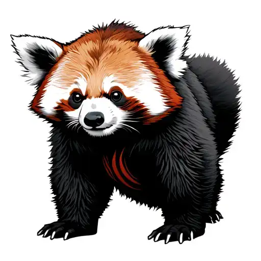 Red Panda Japanese ninja tattoo design idea
